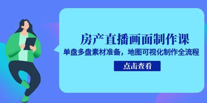 （15156期）房产直播画面制作课，单盘多盘素材准备，地图可视化制作全流程插图