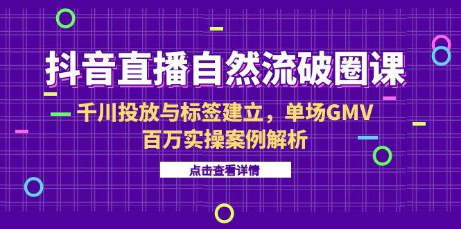 （15136期）抖音直播自然流破圈课-6月，千川投放与标签建立，单场GMV百万实操案例解析插图