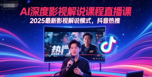 AI深度影视解说课程直播课，2025最新影视解说模式，抖音热推插图