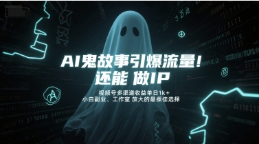 AI鬼故事引爆流量，还能做IP，视频号多渠道收益单日1k+，小白副业、工作室放大的最佳选择插图