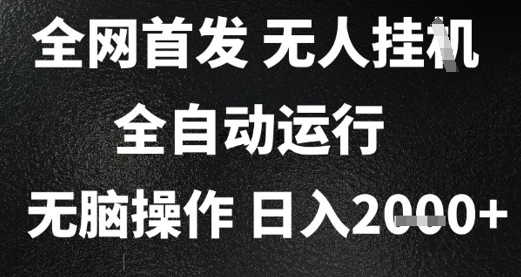 2025首发无人挂G项目，日入2k+，全自动运行，无脑操作，长期稳定 小白可玩插图