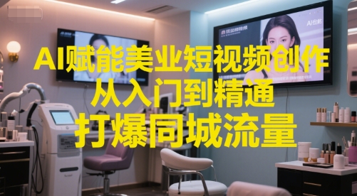 AI赋能美业短视频创作，从入门到精通，打爆同城流量，超级AI工具短视频实操落地插图