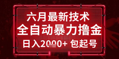 六月最新技术全自动暴力撸金，稳定日入2k+包起号，长期稳定插图
