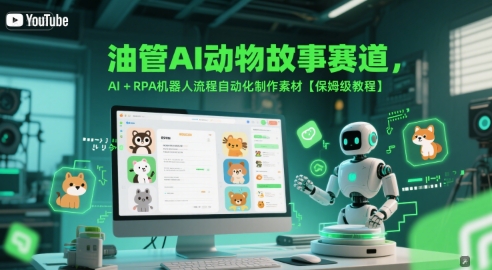 油管AI动物故事赛道，AI+RPA机器人流程自动化制作素材【保姆级教程】插图