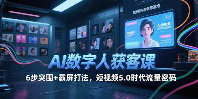 （15247期）AI数字人获客课，6步突围+霸屏打法，短视频5.0时代流量密码插图