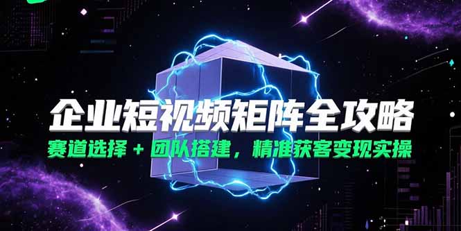 （15242期）企业短视频矩阵全攻略，赛道选择+团队搭建，精准获客变现实操插图