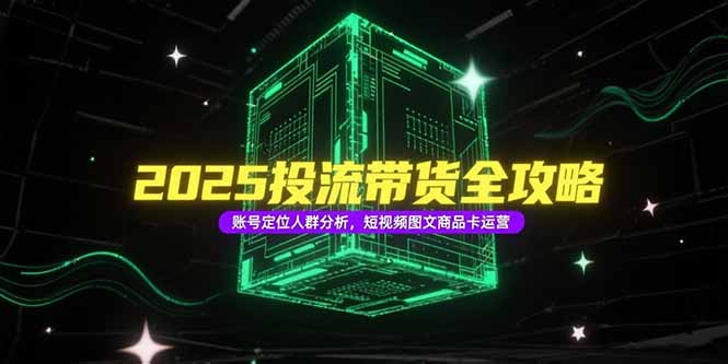 （15233期）2025投流带货全攻略，账号定位人群分析，短视频图文商品卡运营插图