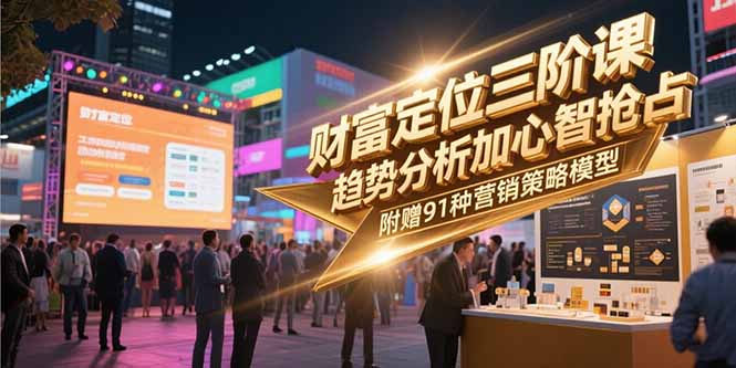 （15219期）财富定位三阶课，趋势分析加心智抢占，附赠91种营销策略模型插图