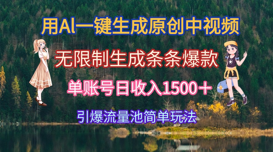 （15210期）用Al一键生成原创中视频，无限制生成条条爆款，单账号日收入1500＋引爆…插图