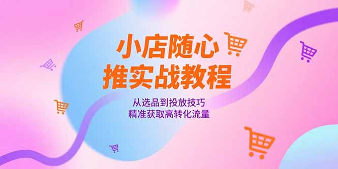（15205期）小店随心推实战教程，从选品到投放技巧，精准获取高转化流量插图