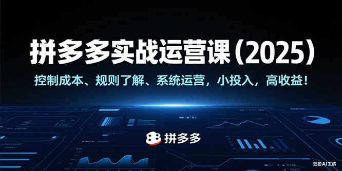 拼多多实战运营课（2025），控制成本、规则了解、系统运营，小投入，高收益！插图