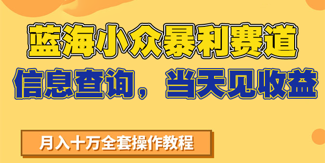 蓝海小众暴利赛道，信息查询，当天见收益，不讲玄学，7天搞了2万+插图