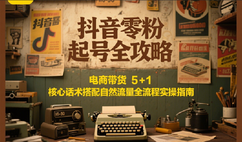 抖音零粉起号全攻略：电商带货 5+1 核心话术搭配自然流量全流程实操指南插图