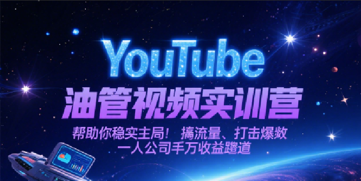 YouTube油管视频实训营，帮助你稳入局、搞流量、打爆款，一人公司千万收益赛道插图