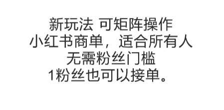 可矩阵操作，小红书商单新玩法，适合所有人，无需粉丝门槛，1粉丝也可以接单插图