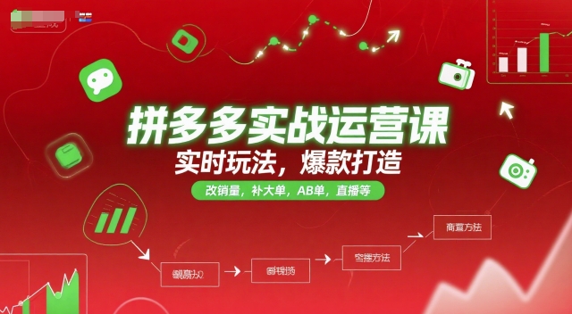拼多多实战运营课，实时玩法，爆款打造，改销量，补大单，AB单，直播等（更新2025月）插图