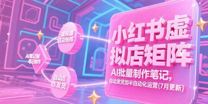（15302期）小红书虚拟店矩阵，AI批量制作笔记，自动发货加半自动化运营(7月更新)插图