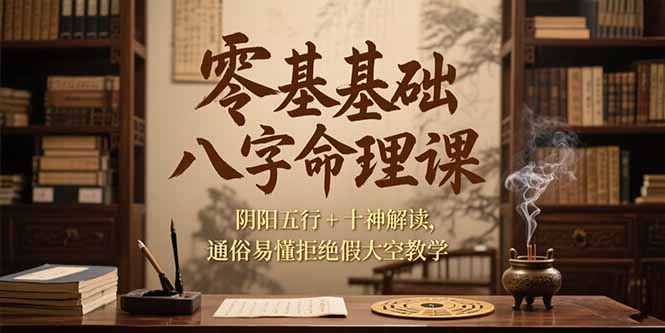 （15283期）零基础八字命理课，阴阳五行+十神解读，通俗易懂拒绝假大空教学插图