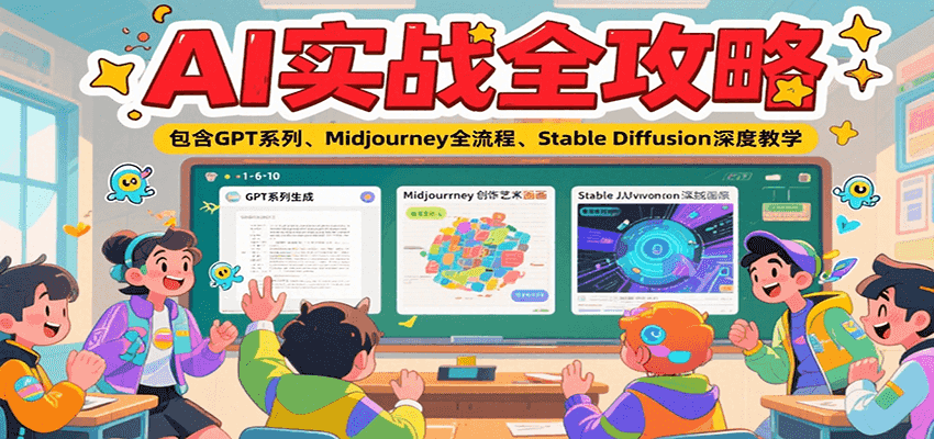 AI实战全攻略，包含GPT系列、Midjourney全流程、Stable Diffusion深度教学插图