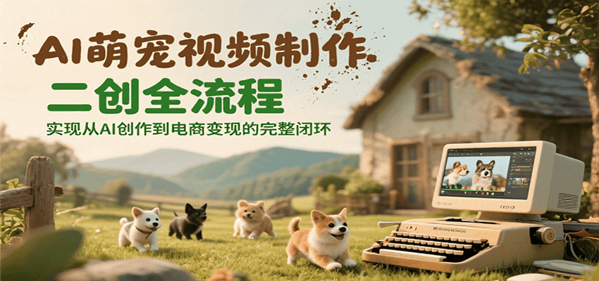 AI萌宠视频制作二创全流程，实现从AI创作到电商变现的完整闭环插图