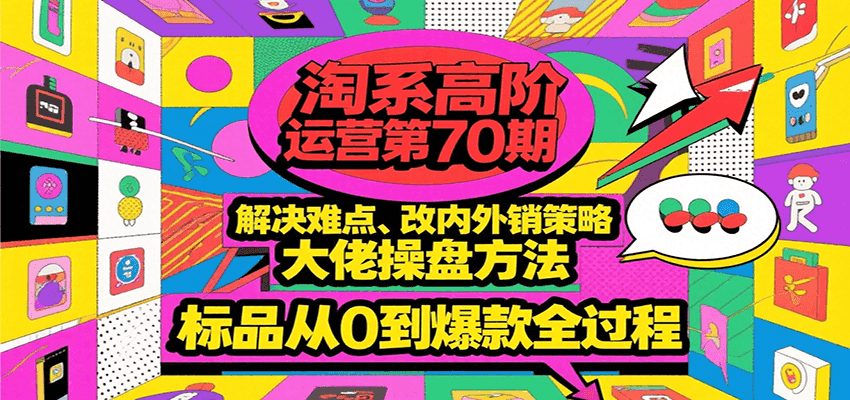 淘系高阶运营第70期，解决难点、改内外销策略，大佬操盘方法，标品从0到爆款全过程插图