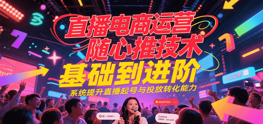 直播电商运营随心推投放技术基础到进阶，系统提升直播起号与投放转化能力插图