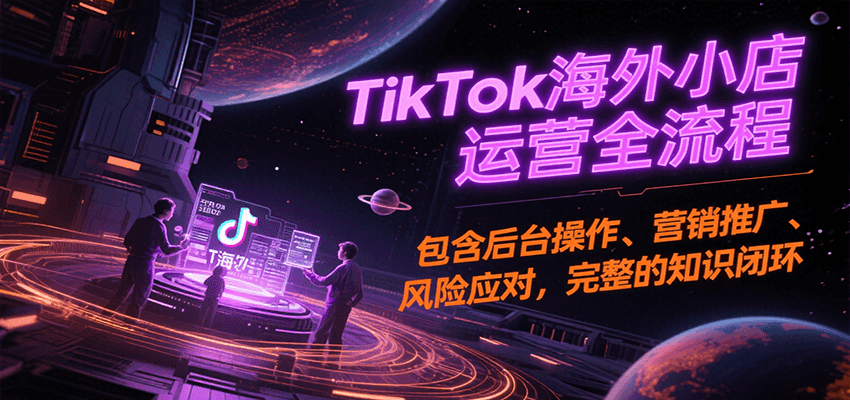 TikTok海外小店运营全流程，包含后台操作、营销推广、风险应对，完整的知识闭环插图