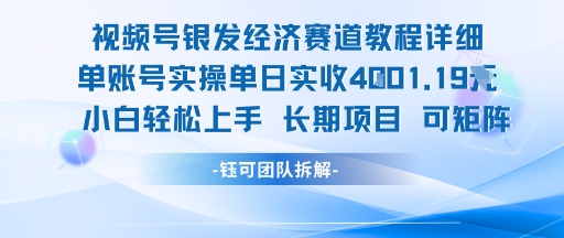 视频号银发经济赛道单账号实操单日实收1k+，小白轻松上手长期项目插图