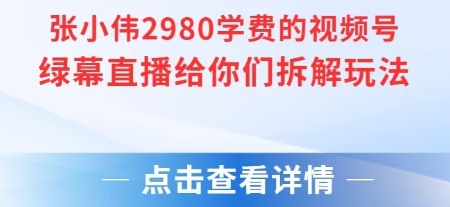 张小伟2980付费额视频号绿幕直播给你们拆解玩法插图