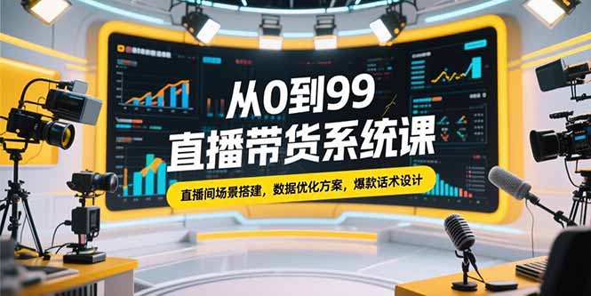 （15362期）从0到99直播带货系统课，直播间场景搭建，数据优化方案，爆款话术设计插图