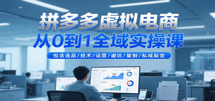 拼多多虚拟电商从0到1全域实操课，包含选品/技术/运营/避坑/复制/私域裂变插图