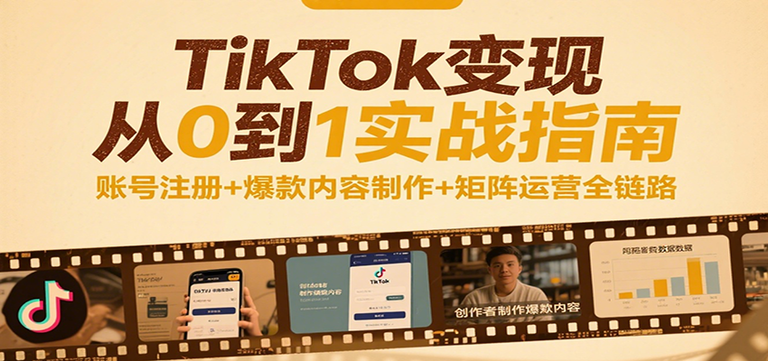 TikTok变现从0到1实战指南：账号注册+爆款内容制作+矩阵运营全链路插图