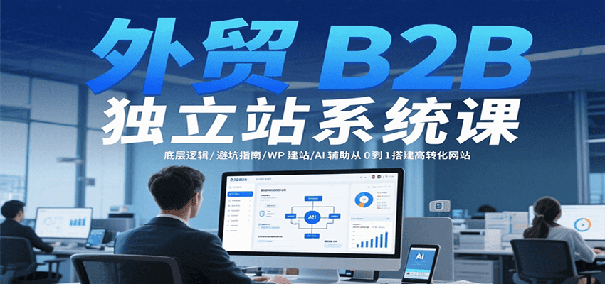 外贸B2B独立站系统课：底层逻辑/避坑指南/WP建站/AI辅助从0到1搭建高转化网站插图