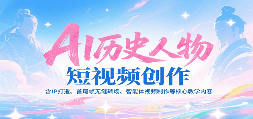 AI历史人物短视频创作，含IP打造、首尾帧无缝转场、智能体视频制作等核心教学内容插图