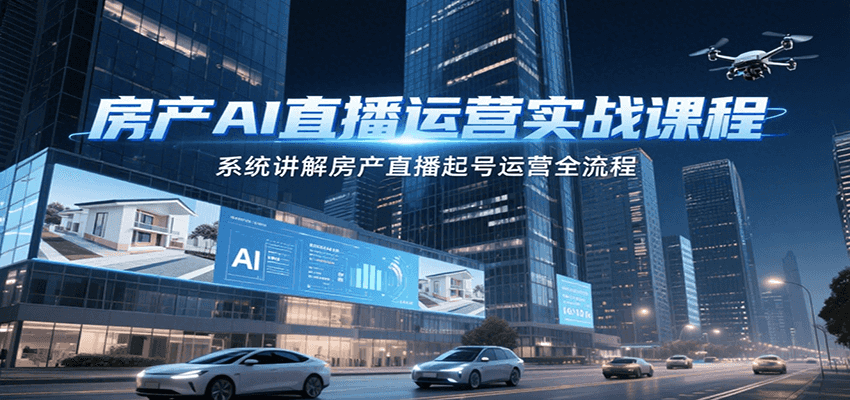 房产AI直播运营实战课程，系统讲解房产直播起号运营全流程插图
