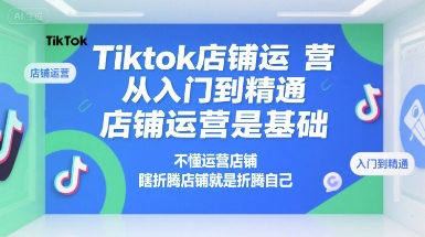 Tiktok店铺运营从入门到精通，店铺运营是基础，不懂运营店铺，瞎折腾店铺就是折腾自己插图