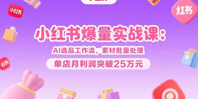 （15462期）小红书爆量实战课：AI选品工作流，素材批量处理，单店月利润突破25万元插图