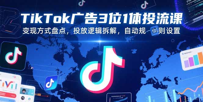 （15460期）TikTok广告3位1体投流课，变现方式盘点，投放逻辑拆解，自动规则设置插图