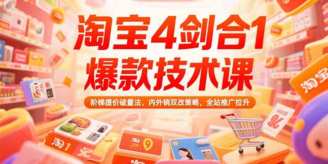 （15415期）淘宝4剑合1爆款技术课73期：阶梯提价破量法，内外销双改策略 全站推广拉升插图