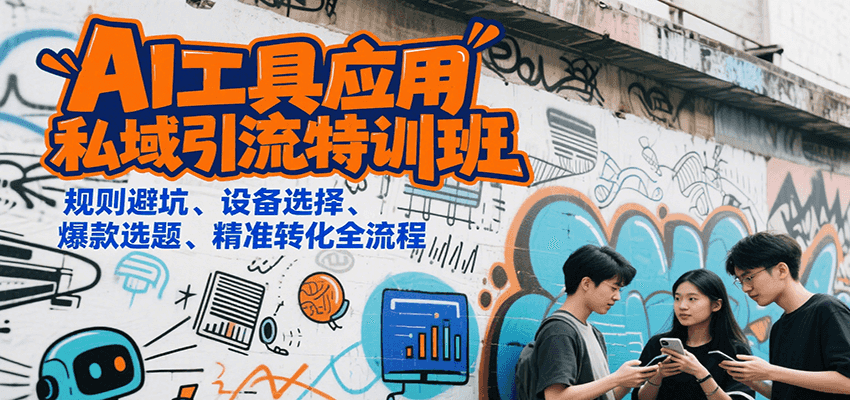 AI工具应用私域引流特训班，规则避坑、设备选择、爆款选题、精准转化全流程插图