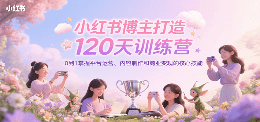 小红书博主打造120天训练营，0到1掌握平台运营、内容制作和商业变现插图