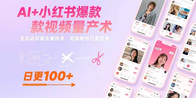 （15542期）AI+小红书爆款视频量产术：全自动剪辑去重技术，矩阵账号日更百条插图