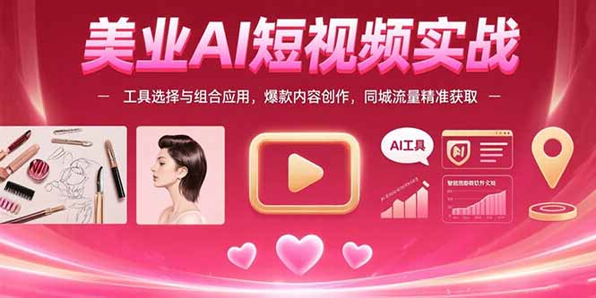 （15535期）美业AI短视频实战：工具选择与组合应用，爆款内容创作，同城流量精准获取插图