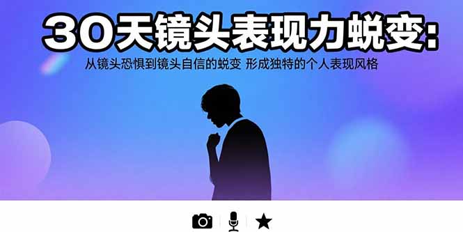 （15522期）30天镜头表现力蜕变：从镜头恐惧到镜头自信的蜕变 形成独特的个人表现风格插图