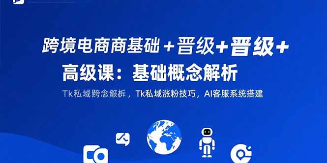 （15496期）跨境电商基础+晋级+高级课：基础概念解析,Tk私域涨粉技巧,AI客服系统搭建插图