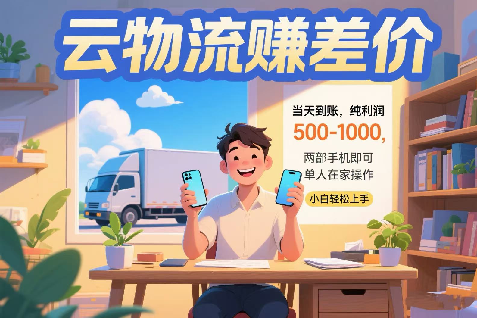 （15492期）云物流赚差价 当天到账纯利润500-1000 两部手机即可 可单人在家操作 小…插图