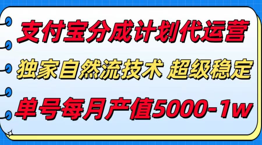 支付宝分成计划代运营，独家自然流技术，收益稳定，单号月产5000＋插图