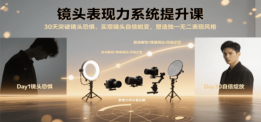 镜头表现力系统提升课，30天突破镜头恐惧实现自信蜕变，塑造独一无二表现风格插图