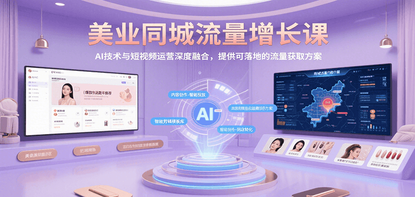 美业同城流量增长课，AI技术与短视频运营深度融合，提供可落地的流量获取方案插图