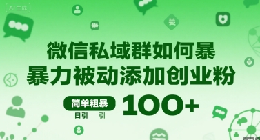 微信私域群如何暴力被动添加创业粉，简单粗暴，日引100+插图